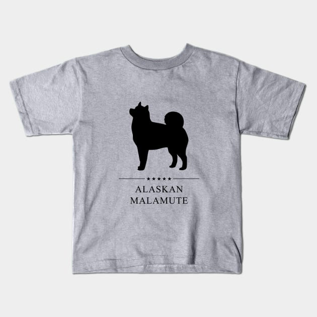 Alaskan Malamute Black Silhouette Kids T-Shirt by millersye